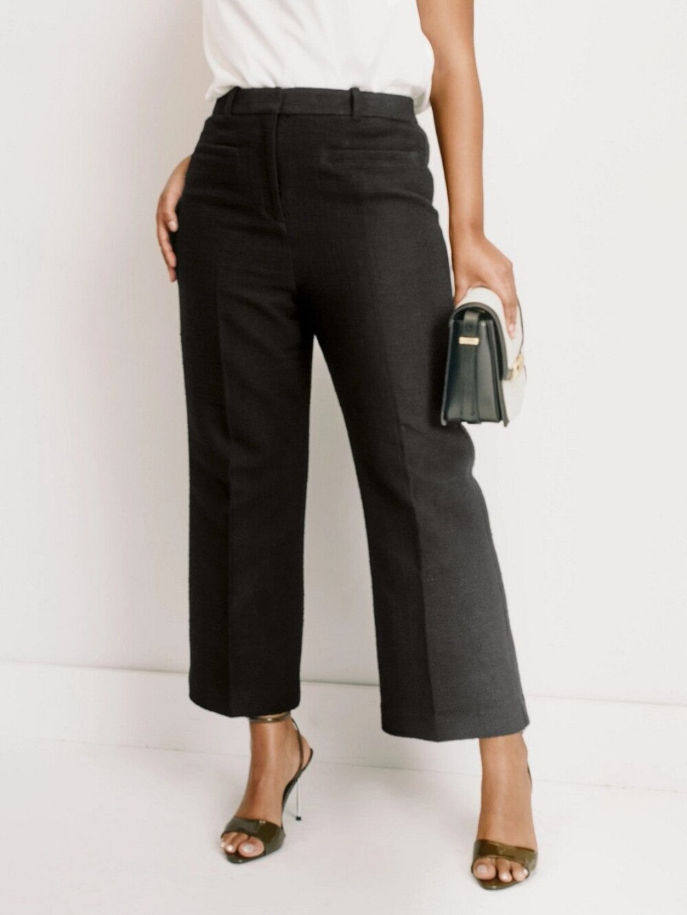 3.1 Phillip Lim Tweed Cropped Kick Flare Cotton Trouser Size 10